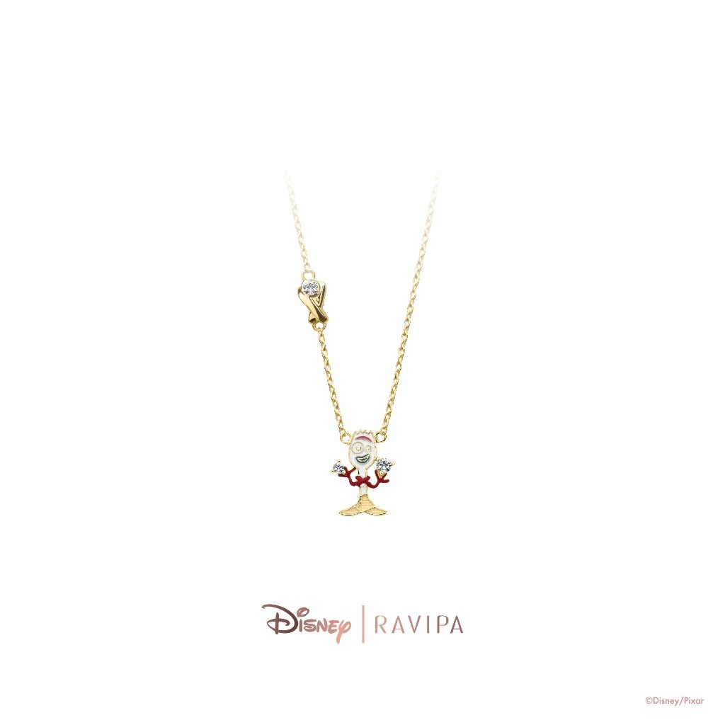 Gold Forky Necklace (CZ Diamond)