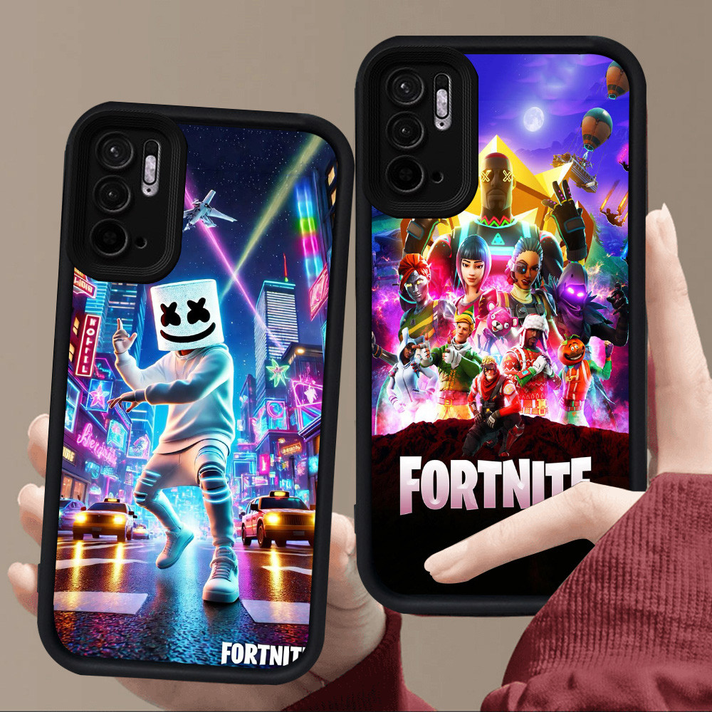 E111 Fortnite เกมสําหรับซิลิโคนสีดํา Xiaomi Redmi หมายเหตุ 11 10 10s 11T 10T SE 11s Pro 5G