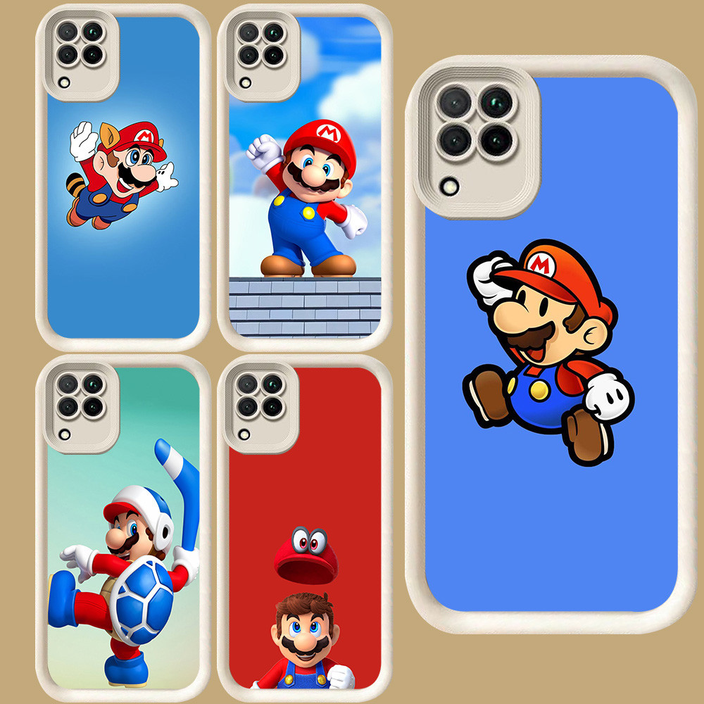 R123 Super Mario สําหรับ Samsung A12 A06 F04 M04 A05 A04 A04E A22 J7 Pro J2 Prime 5G สีขาว