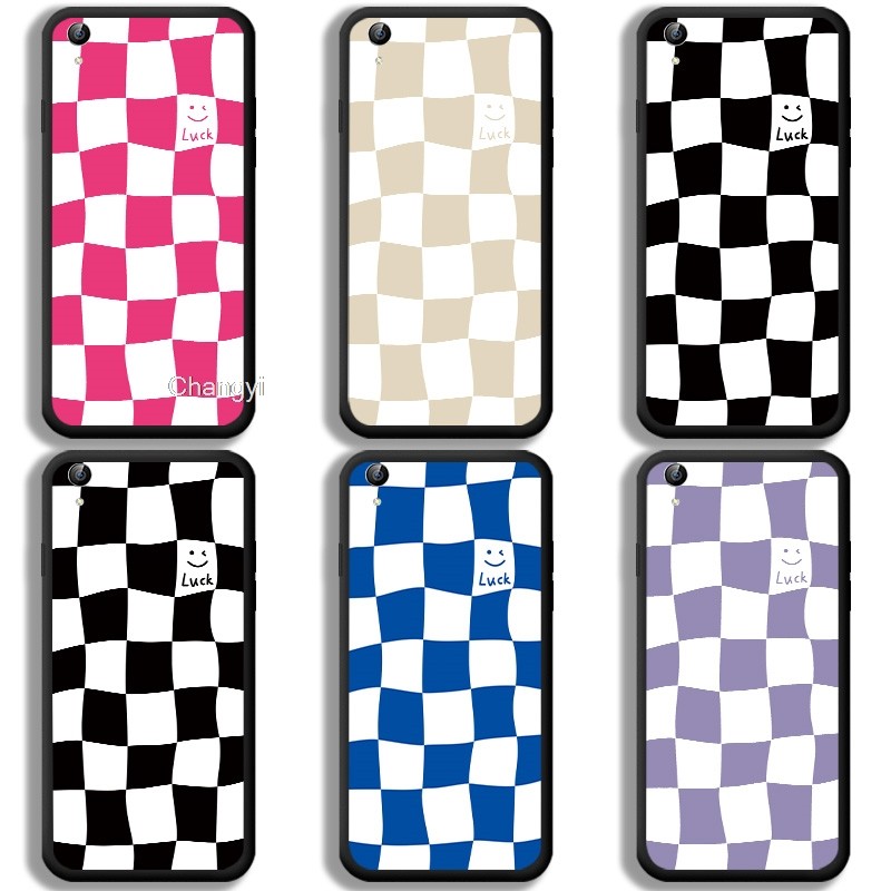 Creative สีดําสีขาวกระดานหมากรุกกันกระแทกสําหรับ Vivo Y51 2015 Vivo Y51L 1707