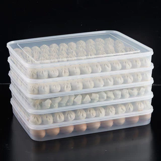 กล่องเกี๊ยวแช่แข็ง Dumpling Multi-Layerตู้เย็นQuick- Dumplingในครัวเรือนอาหารการเก็บรักษากล่องถาดFro