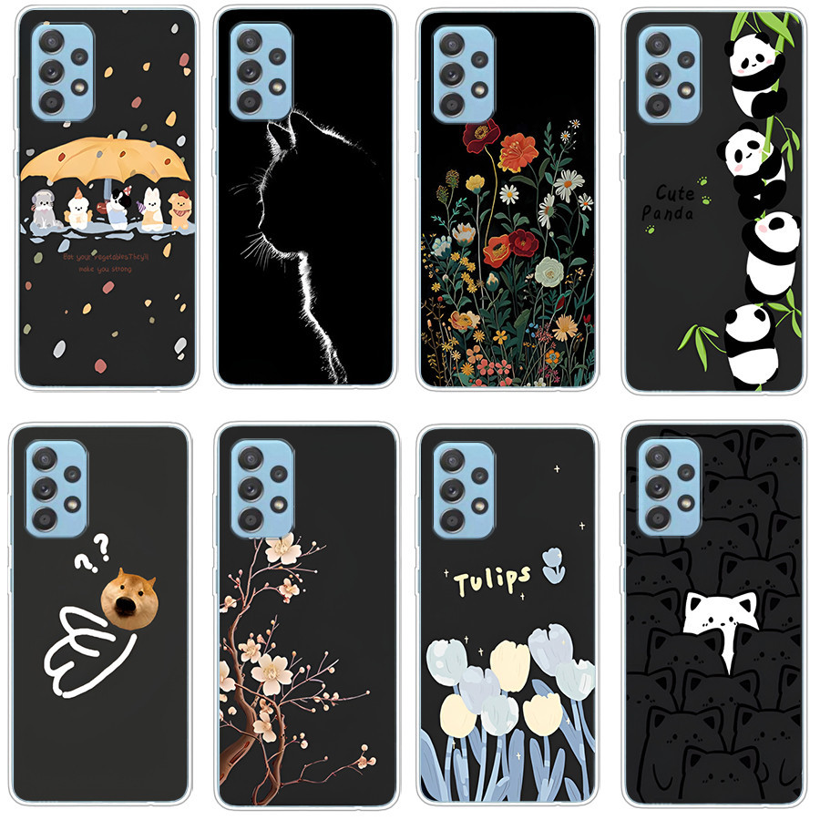 เคสสําหรับ Samsung galaxy a52 4G 5G a52s เคสซิลิโคนแบบนุ่ม TPU พิมพ์ฝาครอบโทรศัพท์
