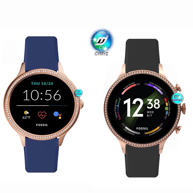 Fossil Gen 6 5E 42 มม.ผู้หญิงสายนาฬิกาอัจฉริยะFossil Gen 6 5E 42 มม.สายซิลิโคนFossil Q Venture Gen 4