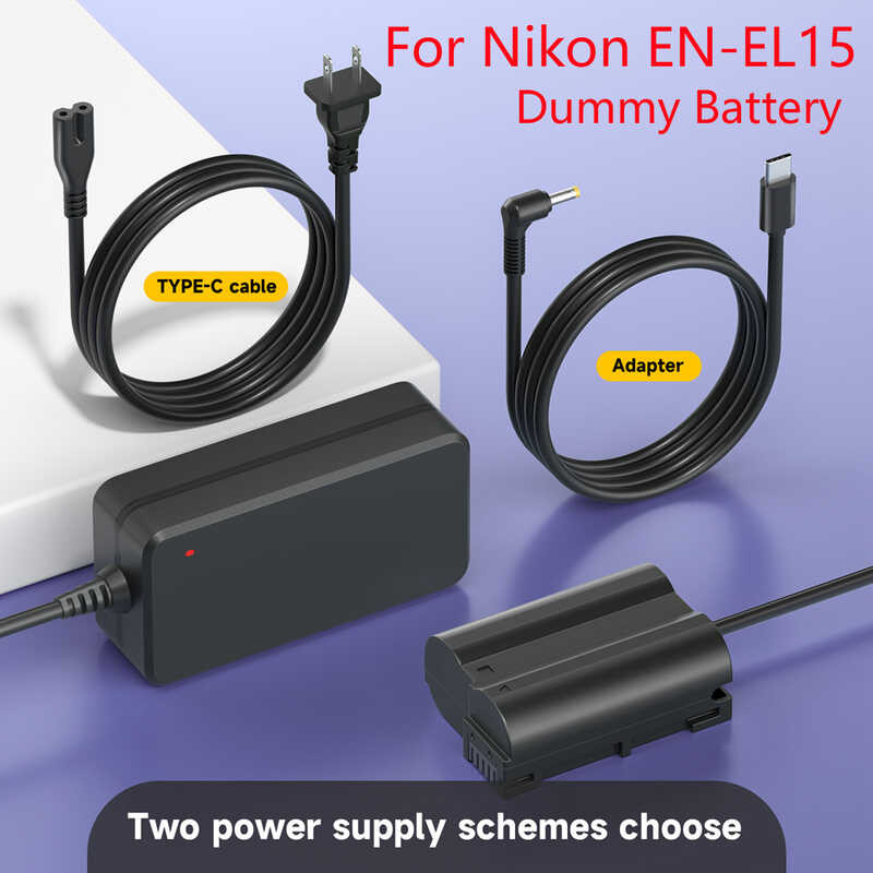 EN-EL15 1 EN EL15A Dummy Battery EH-5 EP-5B EP 5B DC Coupler AC Power Adapter USB-C PD Cable for
