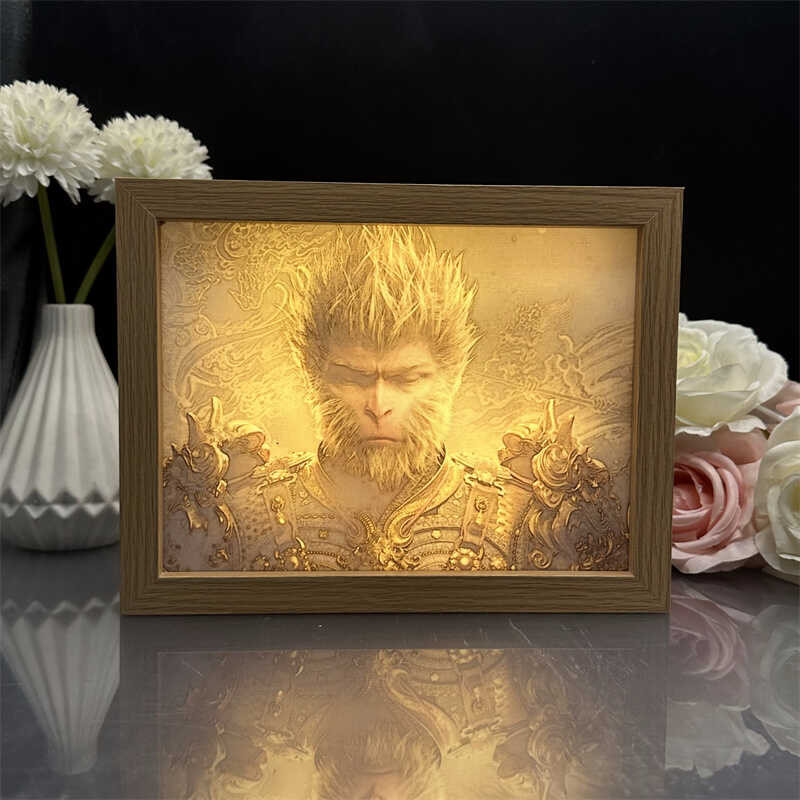 Anime New Black Myth Wukong Painting USB Nightlight Game Peripheral Products Atmosphere Light Toy Ch