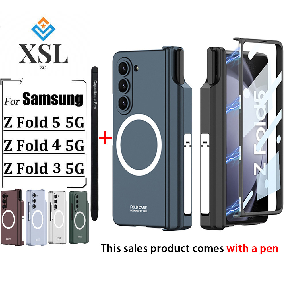 ใหม่ พร้อมส่ง [พร้อมปากกา] เคสโทรศัพท์มือถือ พร้อมแหวนชาร์จ สําหรับ Samsung Galaxy Z Fold5 Fold4 Fo