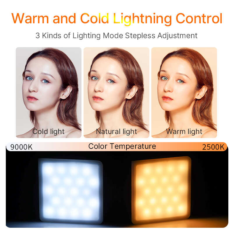 Δ Ulanzi Vl49 RGB มืออาชีพวิดีโอไฟมินิ กล้องไฟ 2500Mah ชาร์จไ