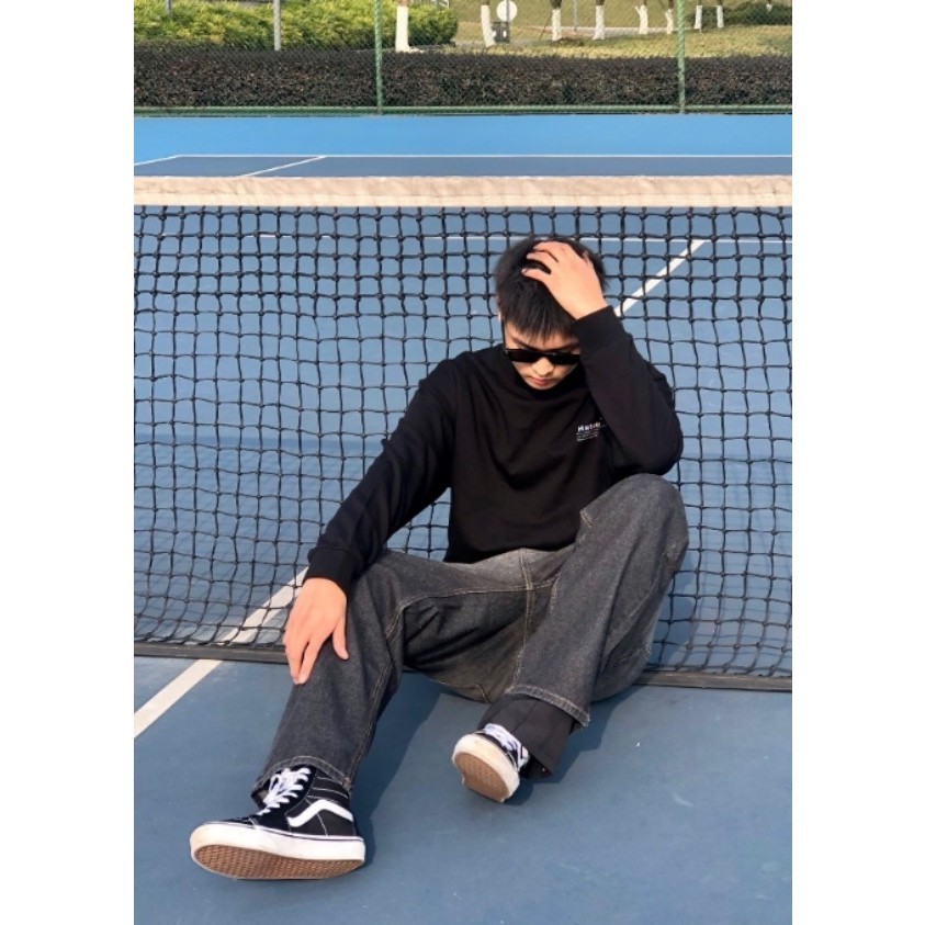 ♞,♘รองเท้าVans SK8 High Top Sneakers VANS Black/Blue รองเท้าผ้าใบ จัดส่งกล่องรองเท้าเดิม 2025