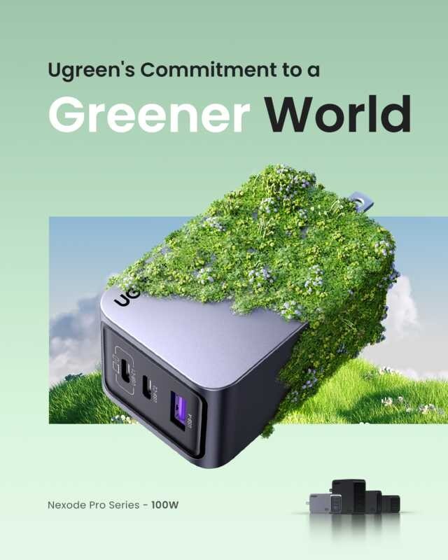 UGREEN Nexode Pro 65-160W 3-Port Gan อะแดปเตอร์ หัวชาร์จ Super Fast Harging 3In1