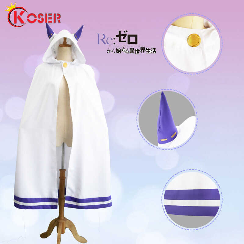 [Lxyh- COSER King] Re:Life In A Different World From Zero Emilia Cosplay Costume Wigs Puck เครื