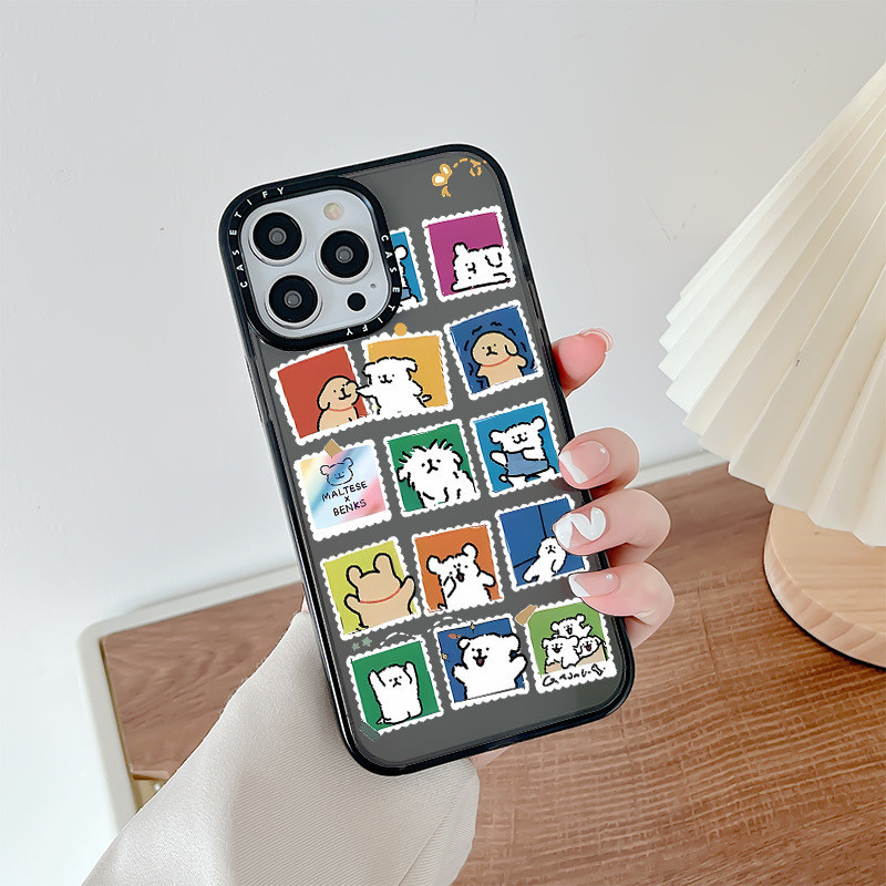น่ารักการ์ตูนกรอบรูปลูกสุนัขสําหรับiphone 11 14 15 Pro Max 12 13 Mini Cover X XR XS MaxซิลิโคนกันชนใสSE 2022 6 7 8 Plusปลอกกันกระแทก