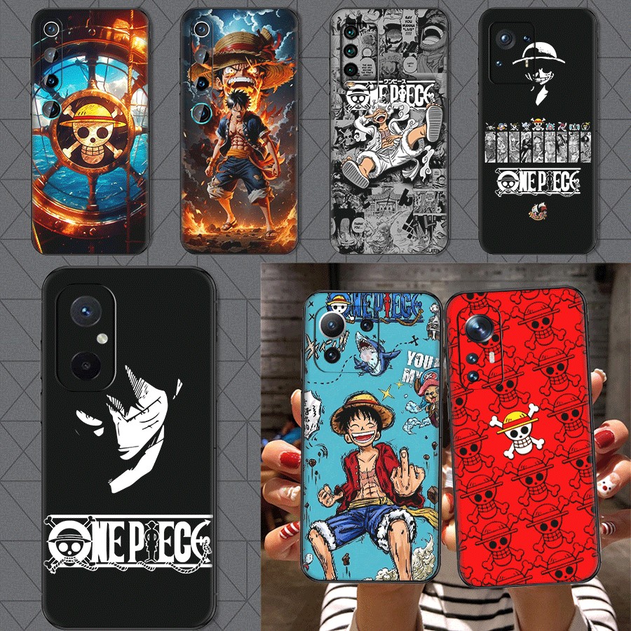 เคสโทรศัพท์สําหรับ Xiaomi Poco X4 GT Pro 4G 5G 12 12X C40 TPU สีดํานุ่มกรณี R16 One Piece Luffy