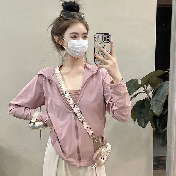 เสื้อ uv uniqlo uinqlo เสื้อผ้ากันแดดผู้หญิงฤดูร้อนแบบบางลำลองกลางแจ้งป้องกันรังสียูวีระบายอากาศผ้า