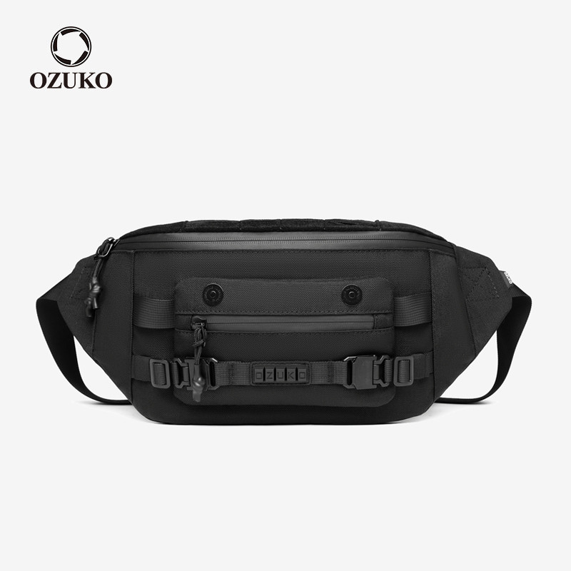 Ozuko กระเป๋าคาดอก กระเป๋าคาดเอว กันน้ํา สไตล์สปอร์ต สําหรับผู้ชาย