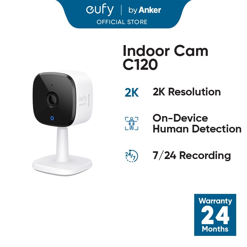 Eufy Security 2K Indoor Cam สําหรับการเฝ้าระวังในร่มทํางานร่วมกับ Voice Assistants & Human and Pet