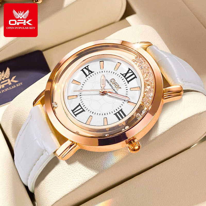 ❤ OPK นำเข้าต้นฉบับหนังกันน้ำนาฬิกาข้อมือนักเรียนผู้หญิงเกาหลีสไตล์แฟชั่นส่องสว่างนาฬิกาข้อมือ