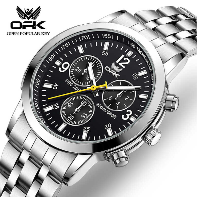 Men's OPK Watch 2024 Ury Brand Waterproof Fashion Casual Men's Watch Stainless Steel Strap Simple D