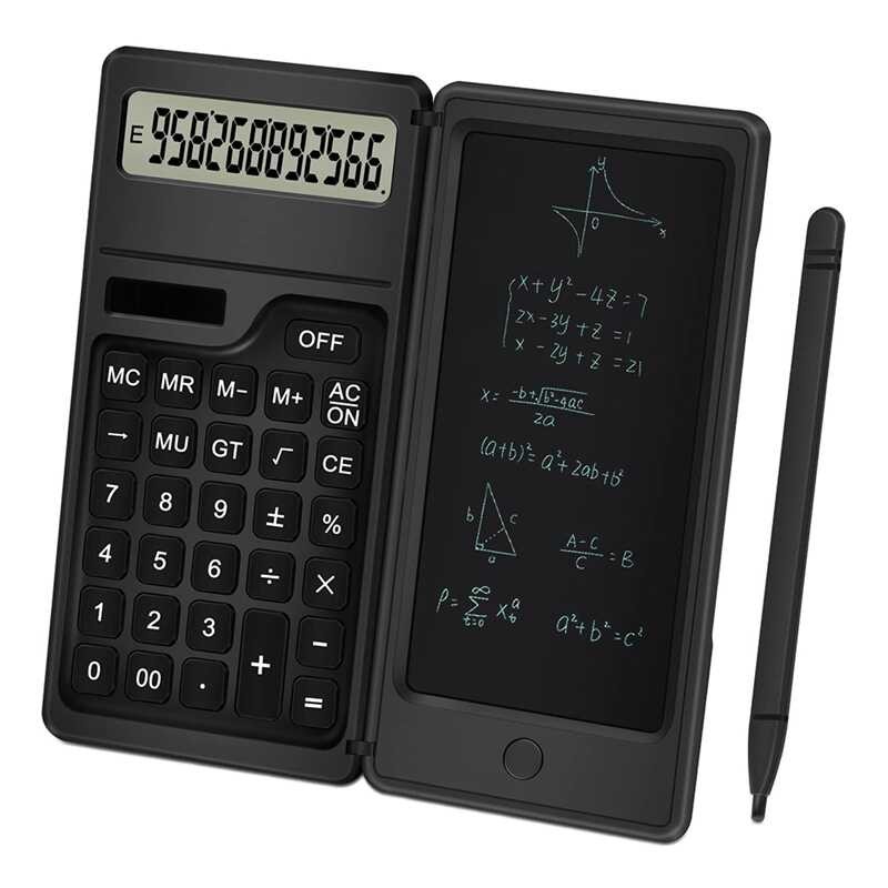 ❤ Q5calculator With Notepad, 12 Digits LCD Display Solar Desktop Portable Calculator For Office