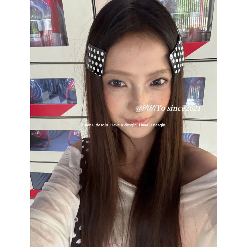 กิ๊บติดผมสไตล์เกาหลี ลายจุดเรียบ สำหรับฤดูใบไม้ผลิ