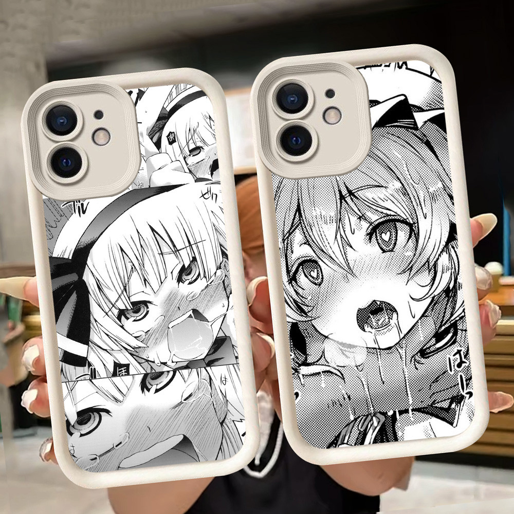 เคสนิ่มสําหรับ iPhone XS X XR 15 11 12 Mini Pro Max สีขาว Q111 Comics Ahegao
