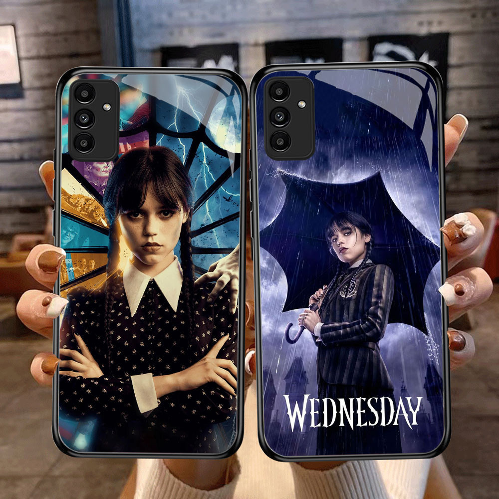 DF-85 วันพุธ Addam TPU HD Glass Casing สําหรับ Samsung A05S A35 A55 A24 A14 A15 A04S A34 A25 M15 A54