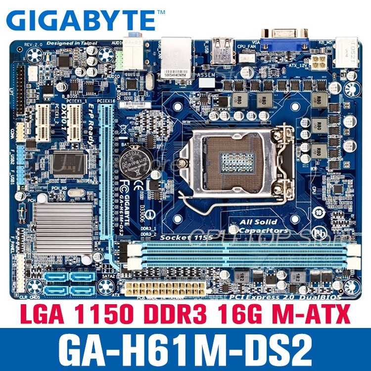 ️Gigabyte Ga-h61m-ds2 GA-H61M-S1 เมนบอร์ดเดสก์ท็อป H61M H61 DDR3 LGA 1155 M-ATX ใช้เมนบอร์ด