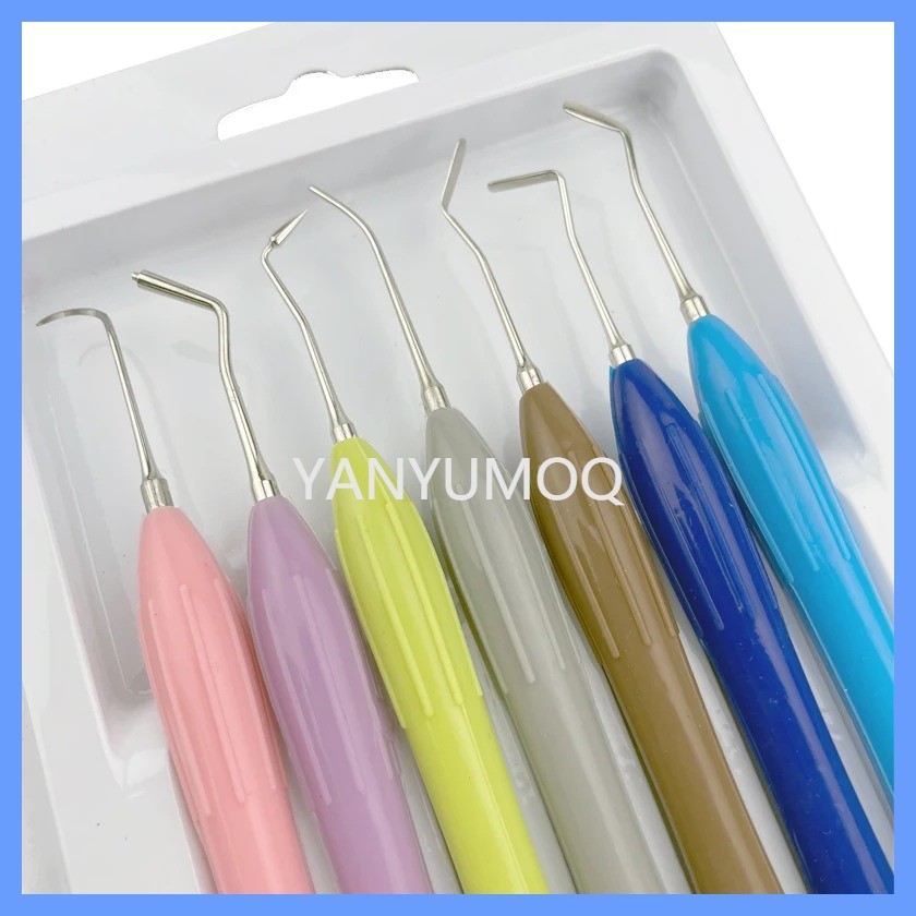 สไตล์ใหม่  7Pcs Dental Double Ended Stainless Steel Resin Filler Set Composite Resin Filling Spatul