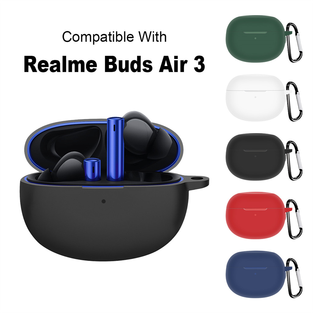 เคสหูฟังซิลิโคนสําหรับrealme Buds Air 3 หูฟังไร้สายกันกระแทกป้องกันรอยขีดข่วนแขนป้องกันล้างทําความสะอาดได้ป้องกันฝุ่น