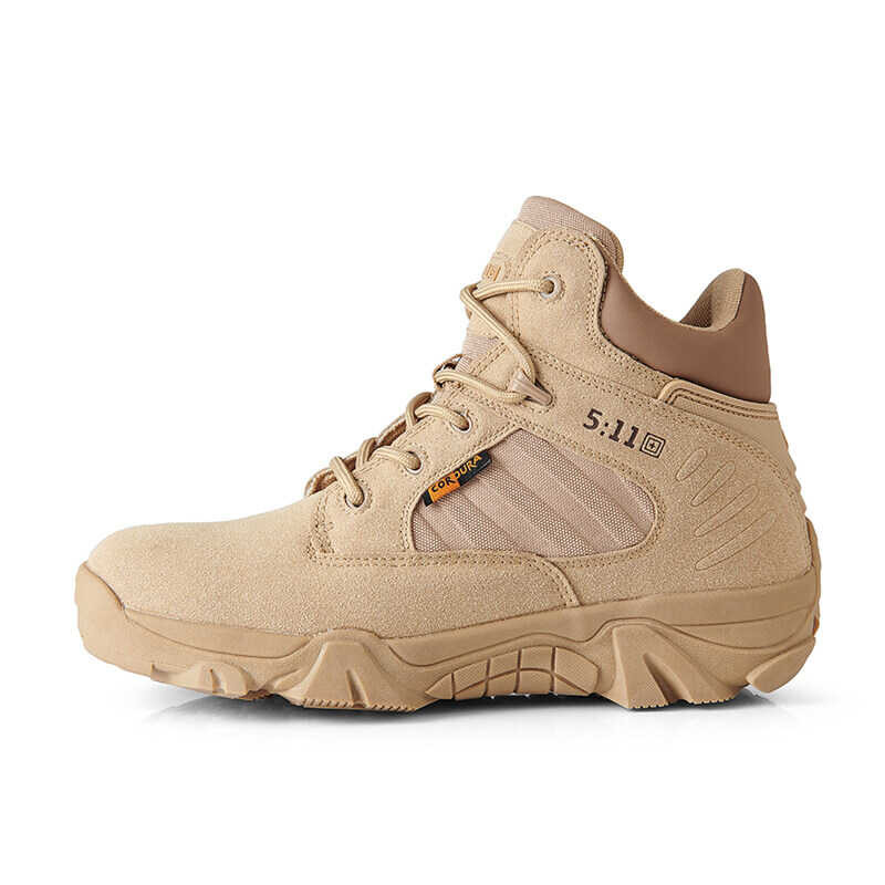 ❤ Fuguiniao Men's Winter   Tactical Desert Combat Ankle Boats   Work Shoes Plus Size