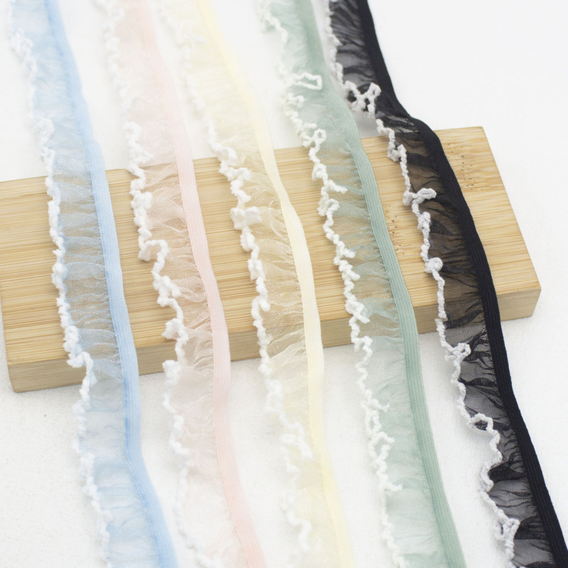 (10หลา/ม้วน) สีขาวขอบลูกไม้ยืดหิมะผ้ากอซชุดหมวกเสื้อผ้าตกแต่งวันหยุดของขวัญแต่งงานเครื่องประดับ ทําด้วยมือ ทําเอง