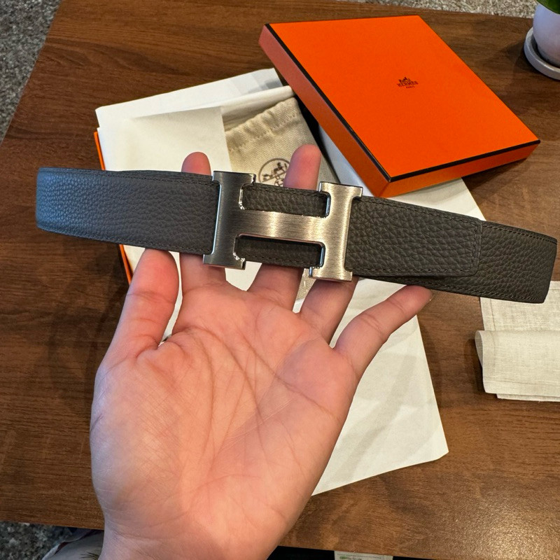 HERMES BELT Etain/black