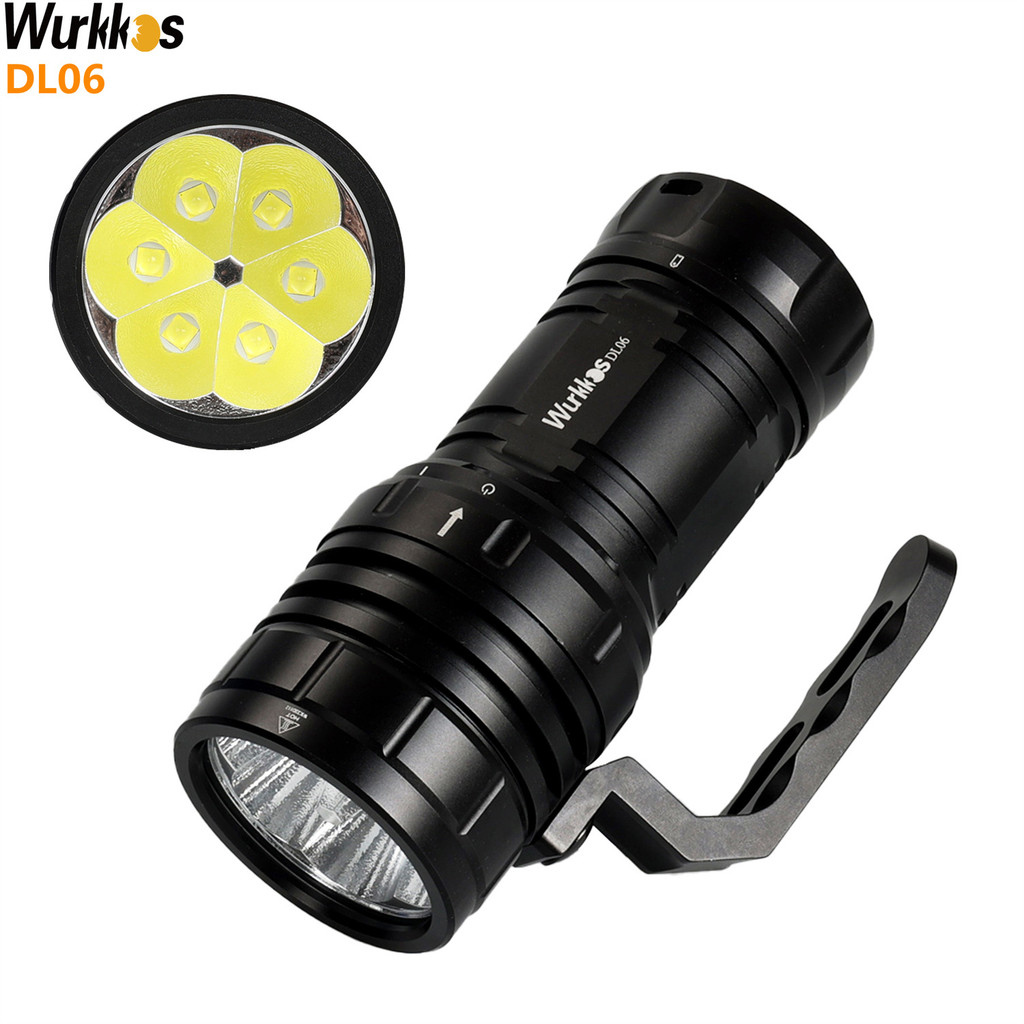 Professional Wurkkos DL06 Scuba Diving Flashlight IPX8 3*21700 Battery Super Bright 15000LM USB Rev