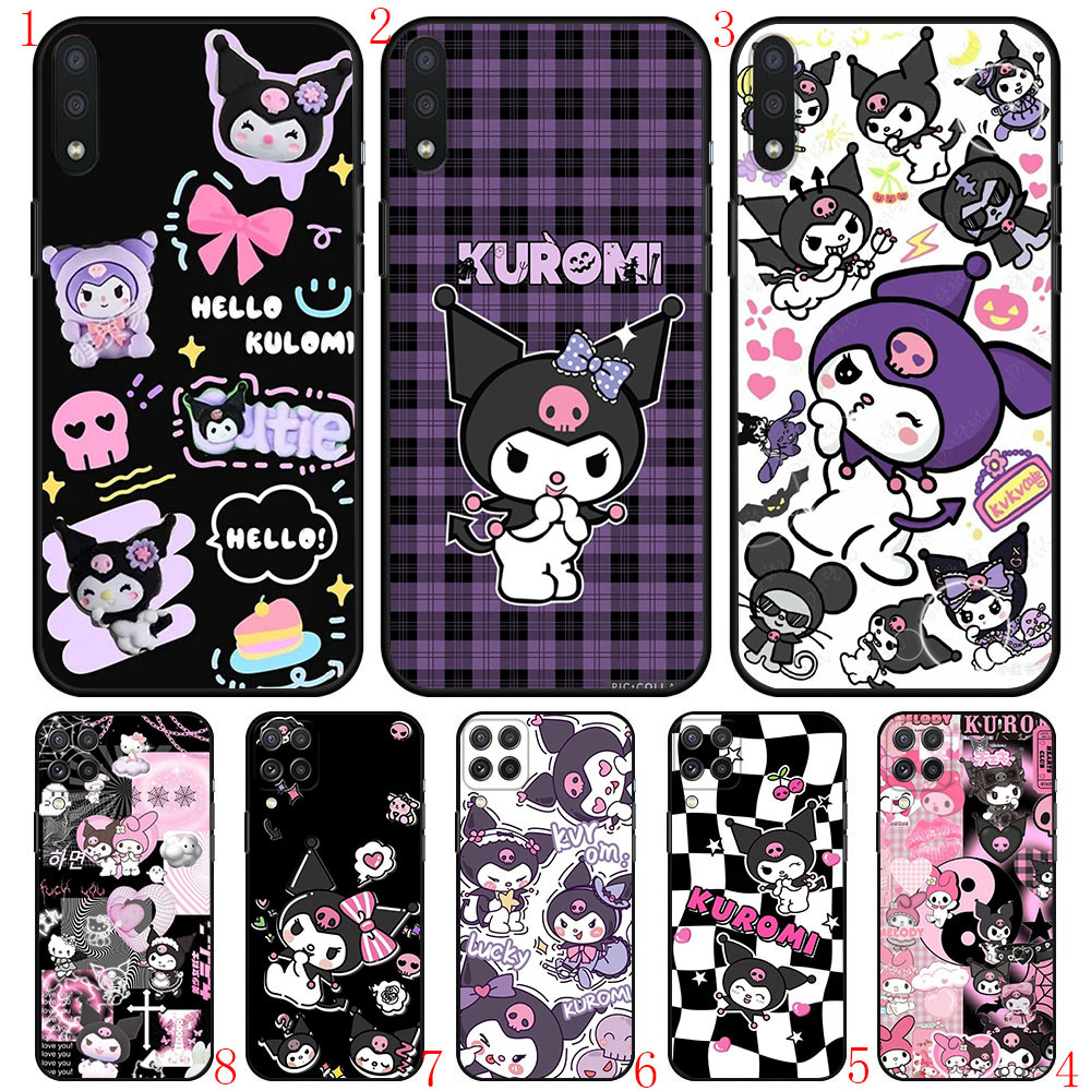 Samsung A05 s A15 A25 A24 A35 A53 A55 M15 M55 S23 FE S24 FE AB2 8 Kuromi อะนิเมะเคสโทรศัพท์สีดํานุ่ม