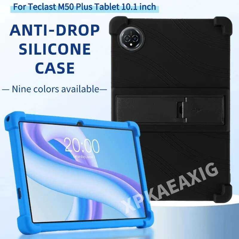 M50 สำหรับเคสแท็บเล็ต Plus ขนาด 10.1 นิ้ว ปก Teclast M50plus ซิลิโคนนุ่มสำหรับเด็ก ขาตั้งปรับได้