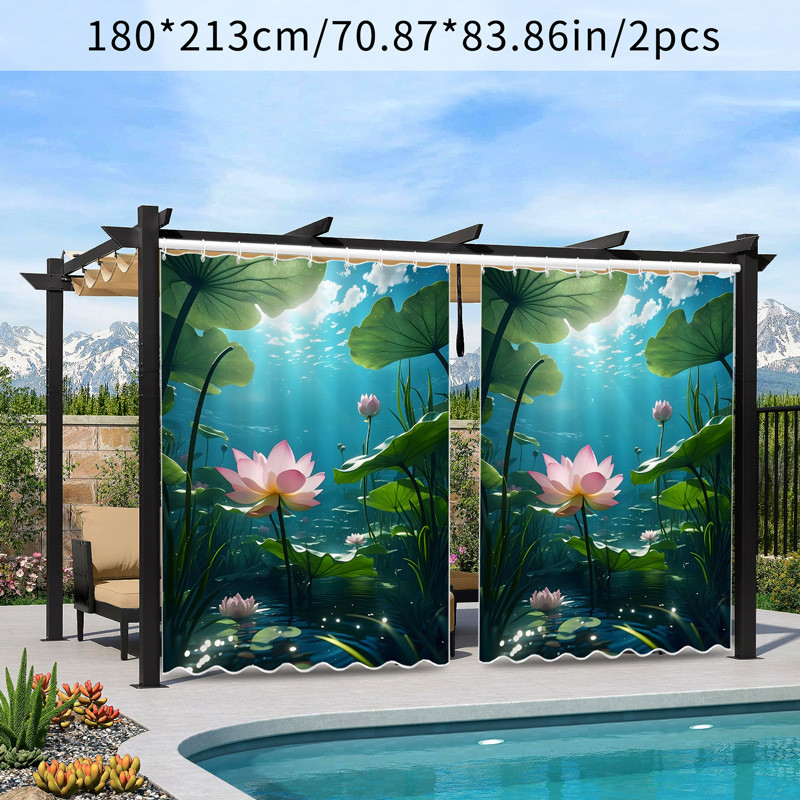 Pond Lotus Outdoor Pavilion ครีมกันแดดผ้าม่านผ้า