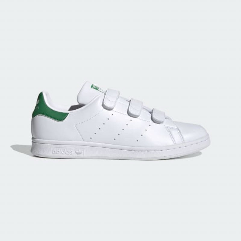 [ของแท้] รองเท้าผ้าใบ Adidas stan smith พร้อมสายรัด Velcro สีขาวเหลือง S75188