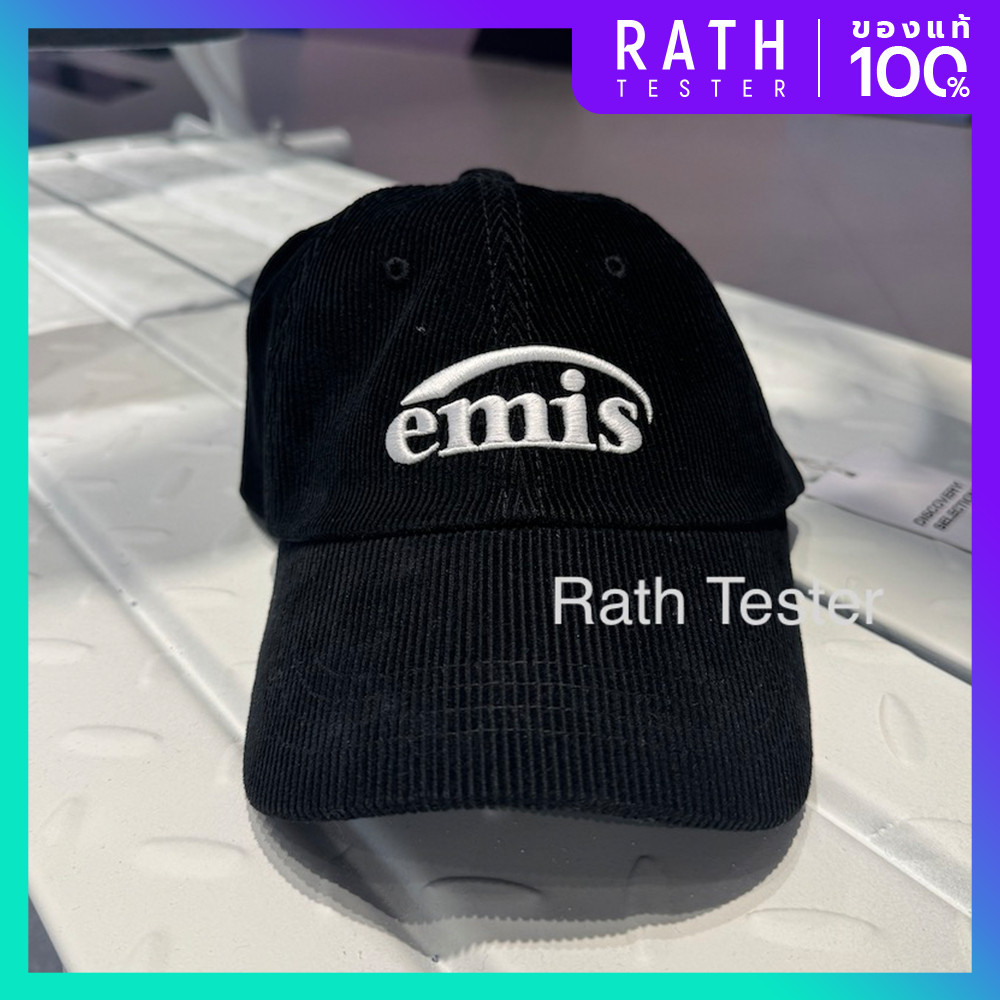♞,♘หมวกลูกฟูก Emis Corduroy New Logo Ball Cap สี Black ของแท้ 100% พร้อมส่ง