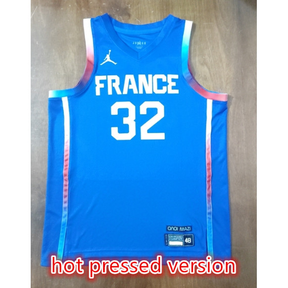 2024 NBA Jersey รุ่นกดร้อน Paris Olympic France #32 เสื้อบาสเก็ตบอล WENBANYAMA