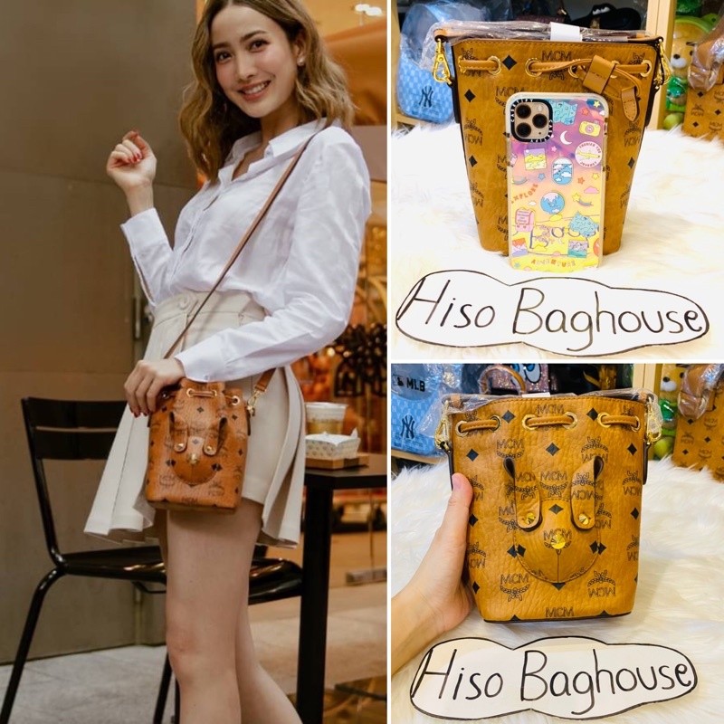 ♞,♘,♙️แท้% MCM Zoo Rabbit Bucket Bag in Visetos mng