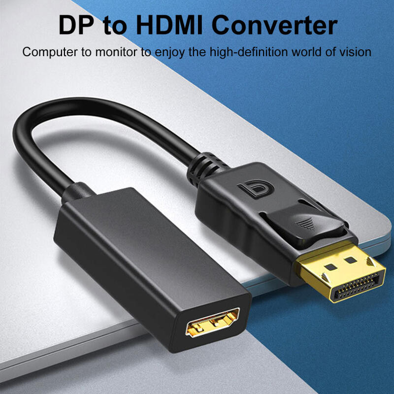 อะแดปเตอร์ DisplayPort เป็น HDMI 4K ชาย DP เป็น HDMI หญิง Video Audio Converter สําหรับ PC แล็ปท็อปโปรเจคเตอร์ DisplayPort เป็น HDMI