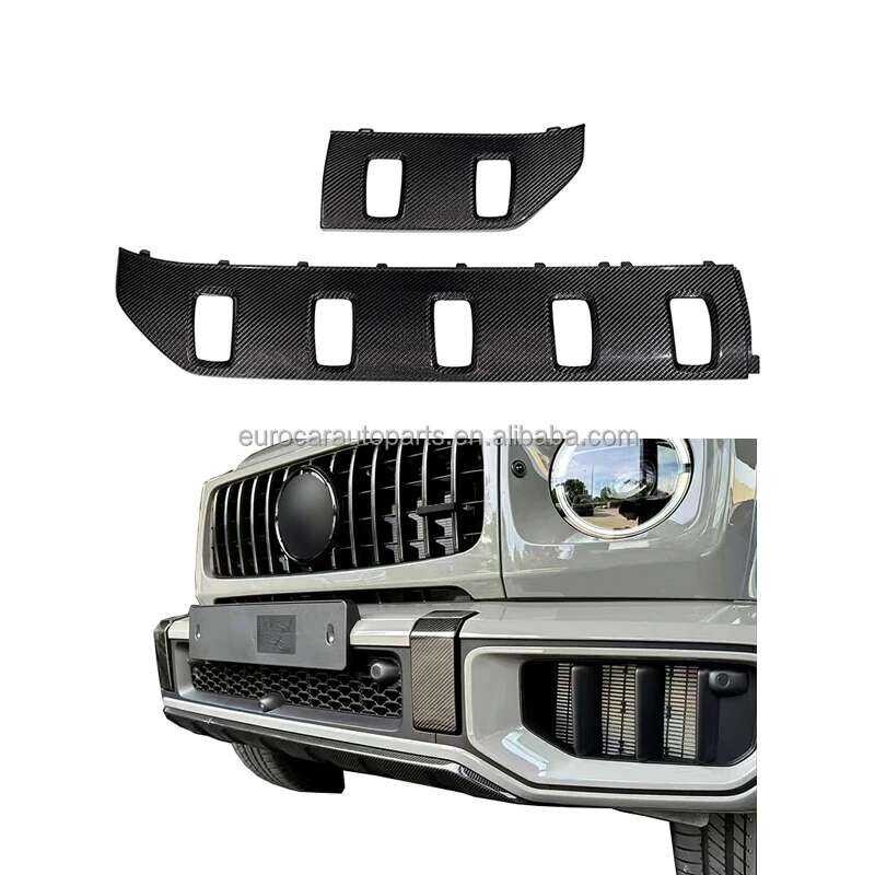 STLF2025+ อะไหล่รถยนต์ ฝาครอบกันชนหน้าคาร์บอนแห้งสีดำเงาจริงสำหรับ G Class W465 G63 +