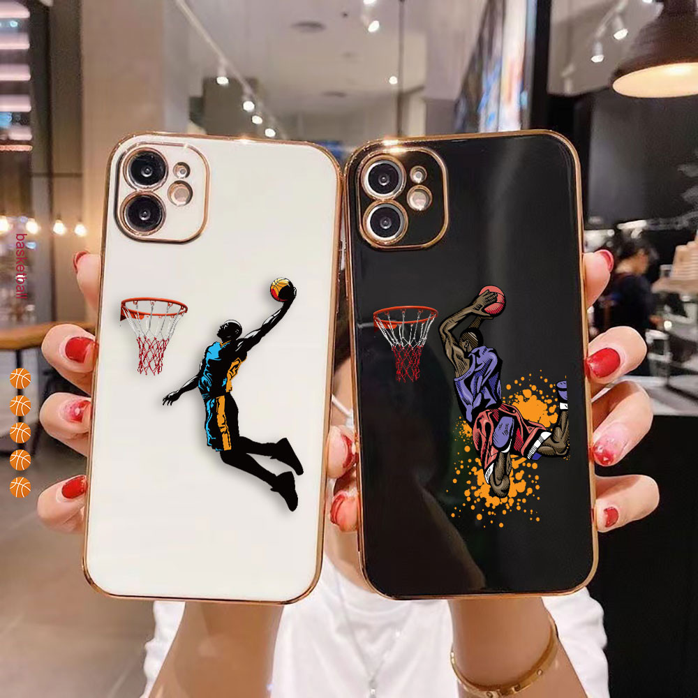 บาสเกตบอล Dunk ด้านข้างพิมพ์ Golden Edge เคสโทรศัพท์สําหรับ SAMSUNG M62 M54 M53 M51 M33 M32 M31 M30 