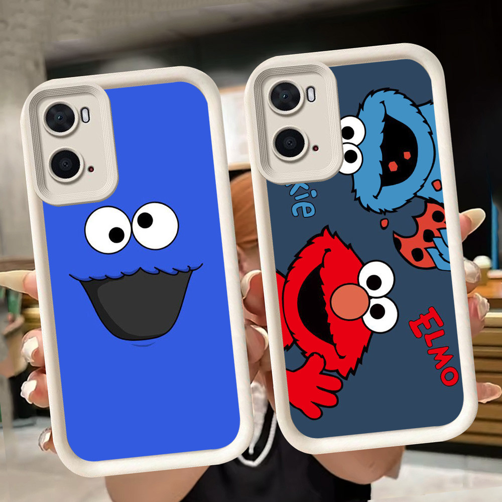 ปลอกอ่อนสําหรับ OPPO A57s A76 A57 A36 A77 A96 A77s A57e สีขาว Q123 Sesame Street