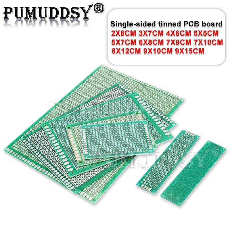 5*7 5PCS 5x7 PCB สากล 2*8mm 3X7 4X6 5X5 5X7 6X8 7X9 7X10 แผ่นดีบุกด้านเดียว แผ่นทดลอง 8*12 9*10 9*15