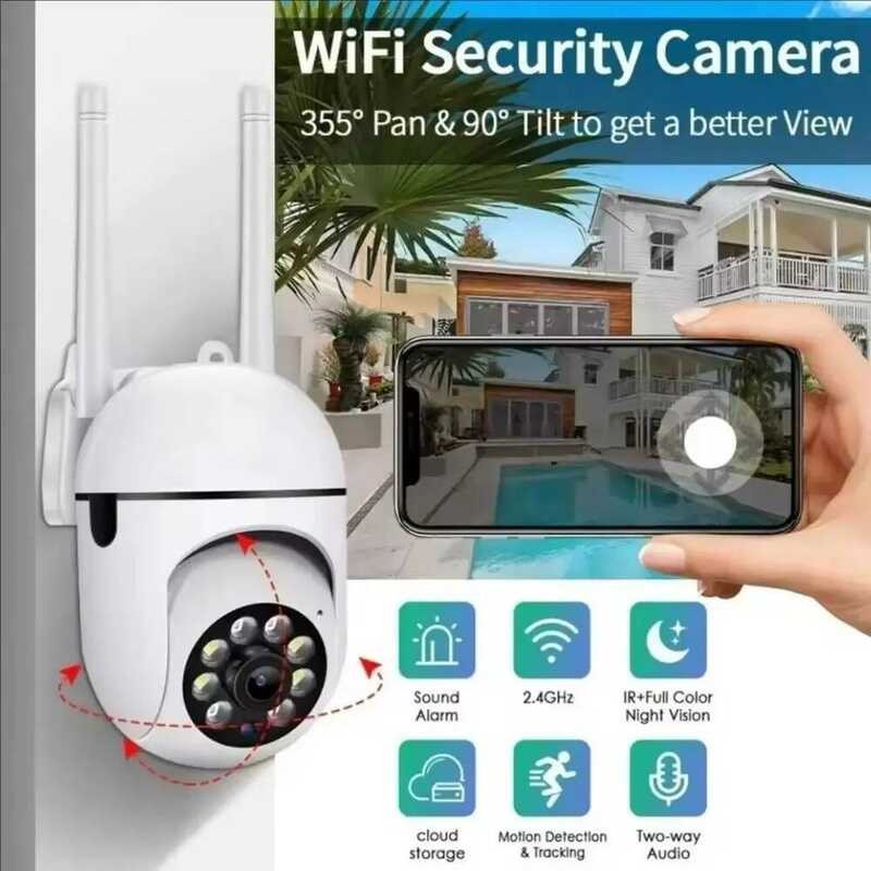 4K 8MP PTZ Wifi IP กลางแจ้ง 4X ซูมดิจิตอล AI Human Detect ไร้สาย H.265 P2P เสียง 1080P 5MP Security 
