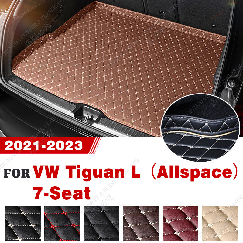 พรมปูพื้นรถยนต์สําหรับ VOLKSWAGEN VW Tiguan L (Allspace) 7 ที่นั่ง 2021 2022 2023 Custom Cargo Liner