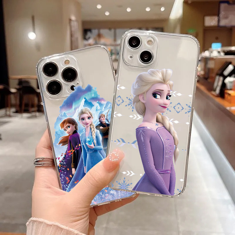 Disney Frozen Anna และ Elsa เคสโทรศัพท์สําหรับ Apple Iphone 14 13 12 11 SE Xs XR X 7 8 6 5 Plus Pro Max 2020 ฝาครอบโปร่งใสปลอก Iphone Xs 15 Max Mini