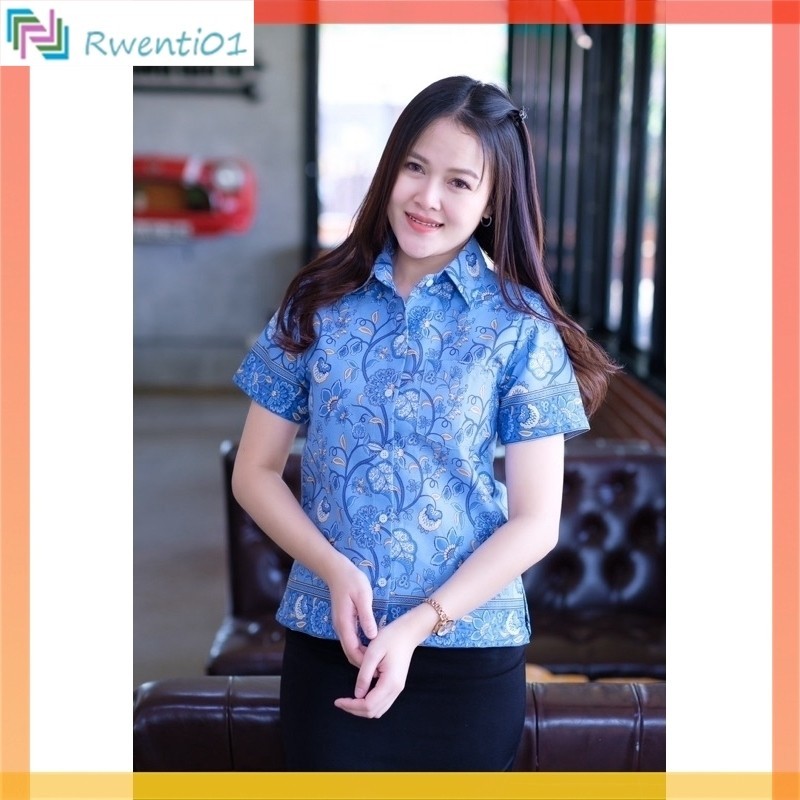 เสื้อคอปกปาเต๊ะผู้หญิง (กาว) คิว1-5287