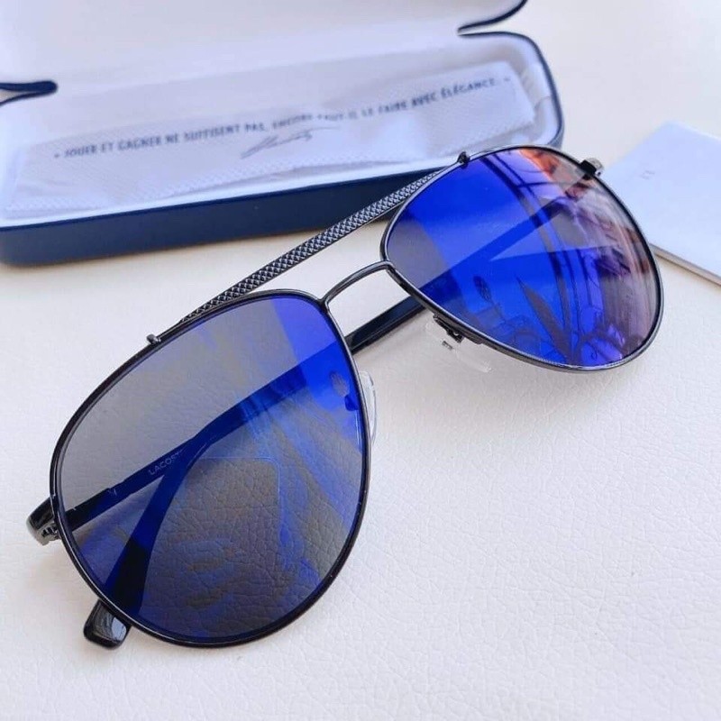 แว ่ นกันแดดผู ้ ชาย Lacoste Black Aviator L177S 001