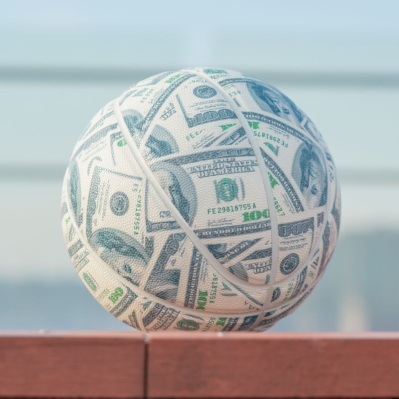 US Dollar Bill Graffiti บาสเกตบอลสี 7 เบอร์ 1/4/5/6 เด็กผู้หญิงนักเรียนเยาวชนการแข่งขันการฝึกอบรมบา